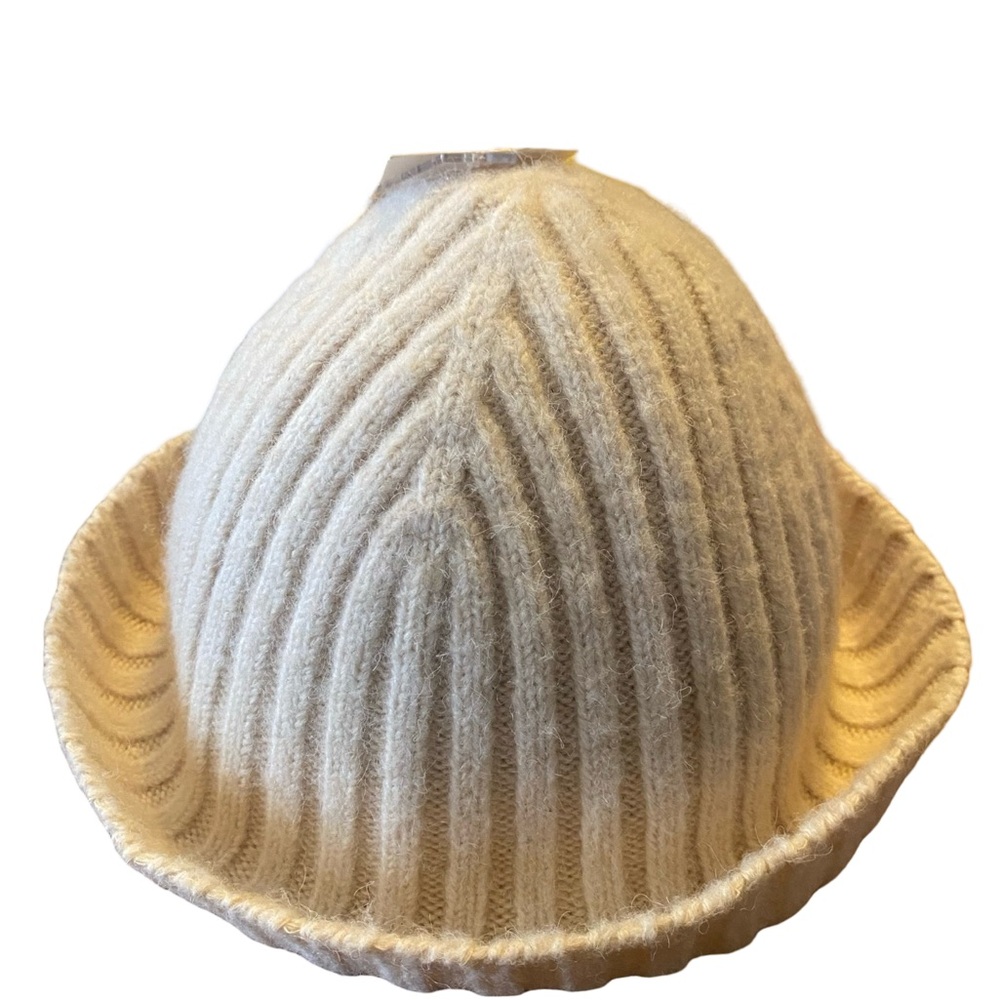 Target Cream Ribbed Knit Hat - Picture 2 of 3
